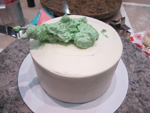 time to start spreading on the frosting