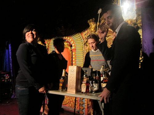 How many bartenders does it take to move the booze table?