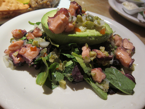octopus and avocado salad