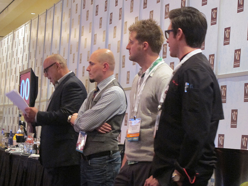 MC Tony Abou-Ganim with competing bartenders