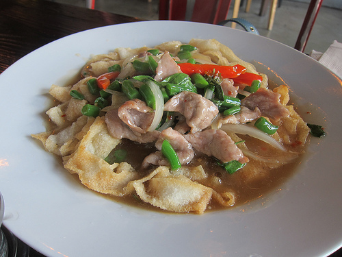 pork with crispy noodles
