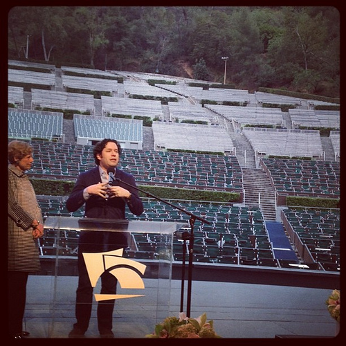 Conductor Dudamel speaking about the upcoming Hollywood Bowl season