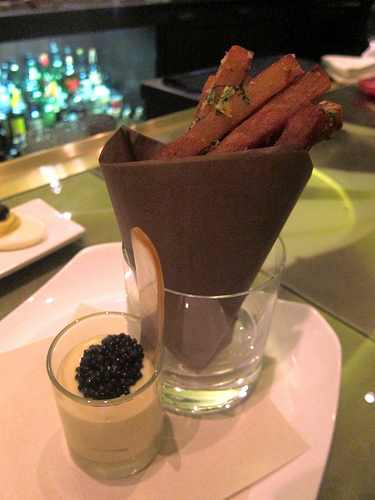 fries with caviar aioli