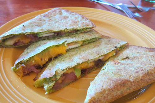 apple bacon quesadilla