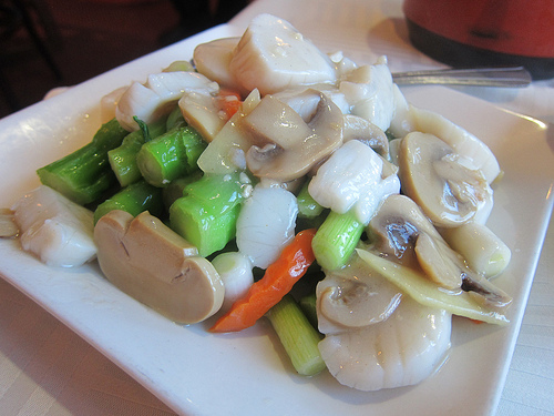 scallops with vegetables