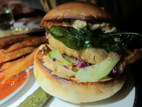 tempura halibut sandwich