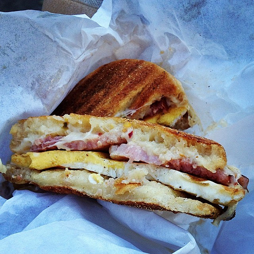 sausage egg muffin from Grendel's