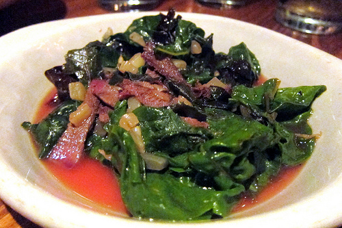 Swiss chard with tongue