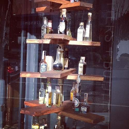 Bitters and Booze window display