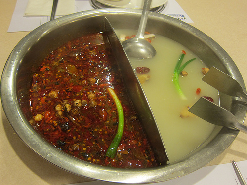 duo broths - spicy and mild