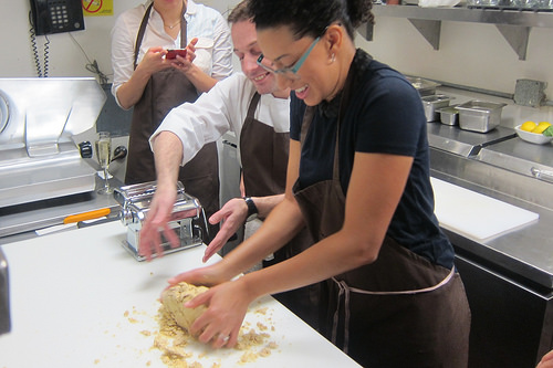 Backyard Bite Amy working the dough