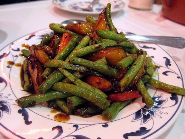 green beans and eggplant