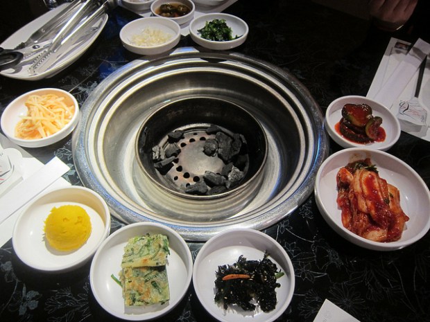 banchan and the grill at Star King BBQ