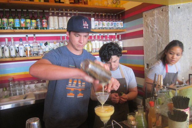 Nick Meyer mixing the Orange Bang 