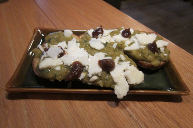 molletes - smashed peas toast