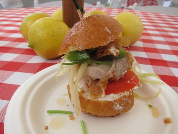 fried chicken sandwich from Night + Market 