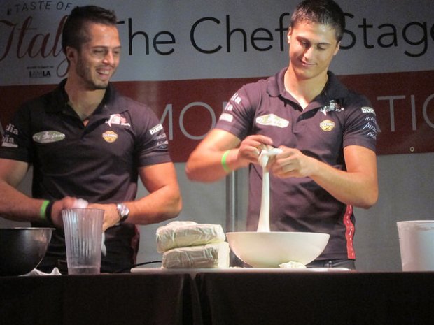 mozarella making demo