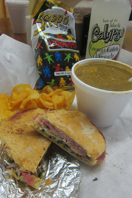 pressed muffaletta and gumbo