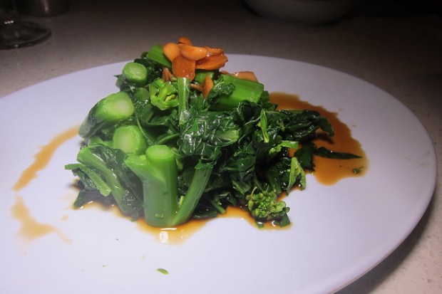 Chinese greens and garlic