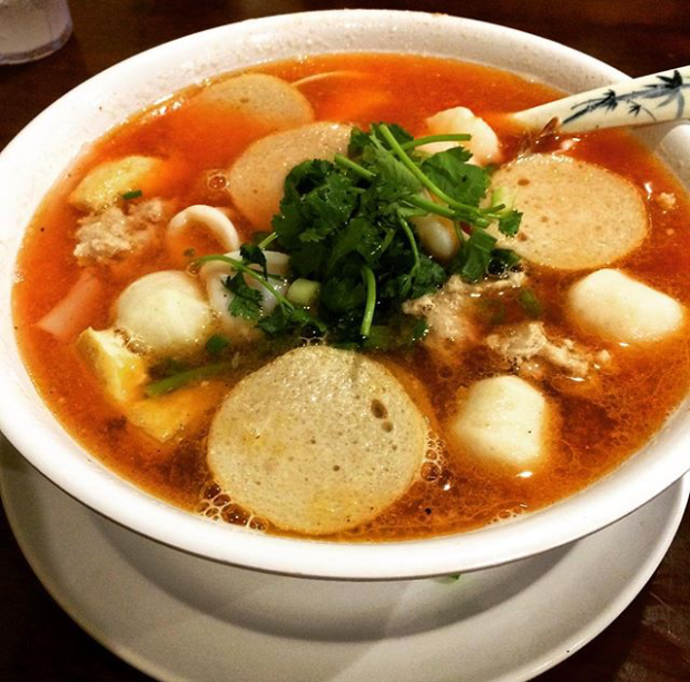 Thai soup with noodles at Sunshine 