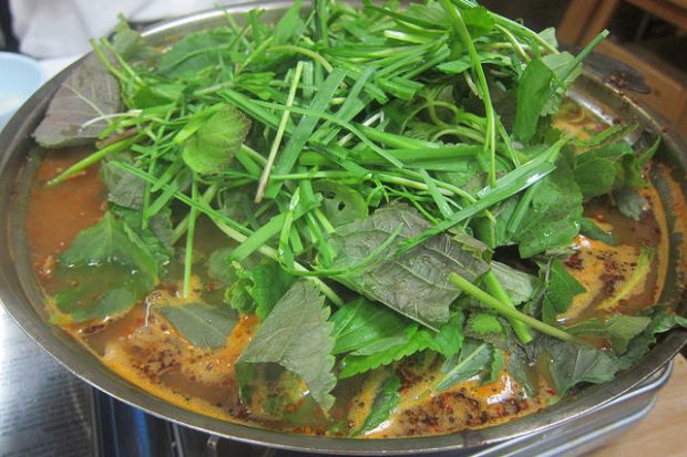 Korean black goat stew for two