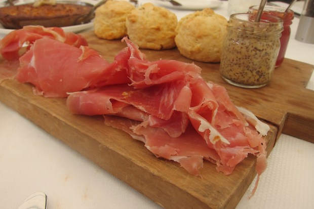 Benton ham with housemade biscuits