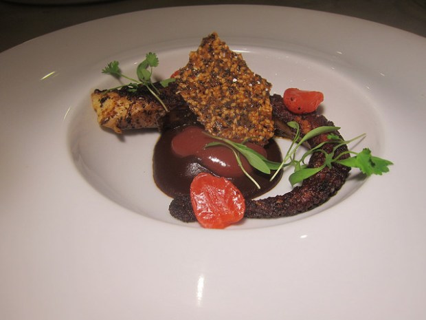 octopus with mole sauce