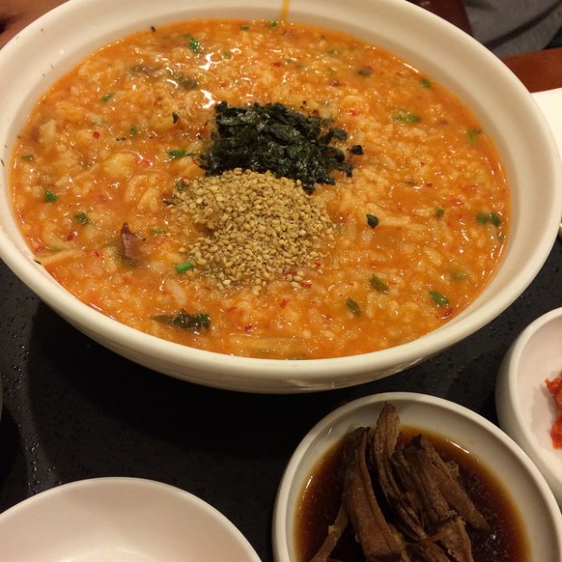 kimchi and octopus porridge