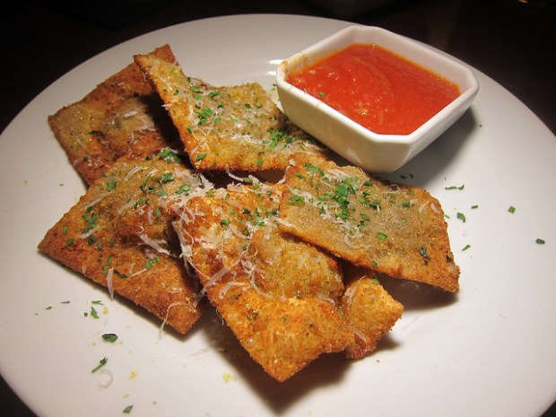 fried shortribs ravioli